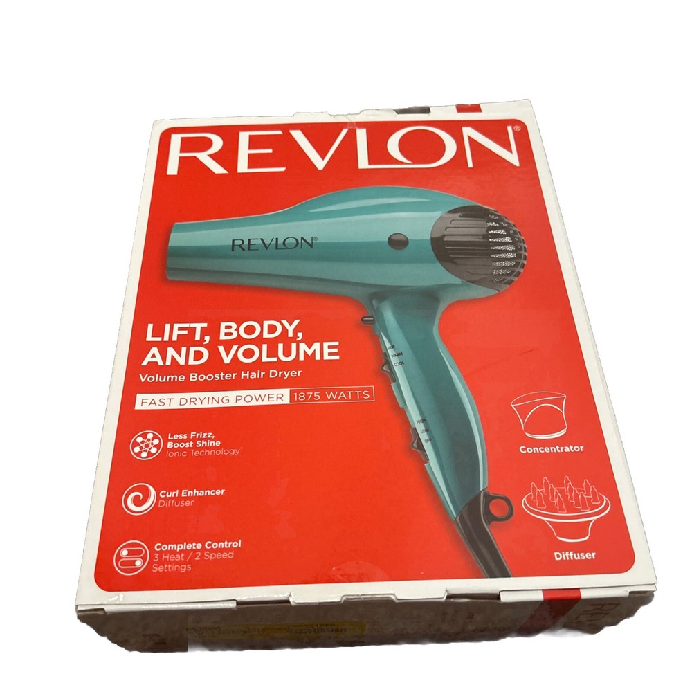 Revlon Professional Ionic Hair Blow Dryer Blower 1875W Volume Boost w/ Diffuser