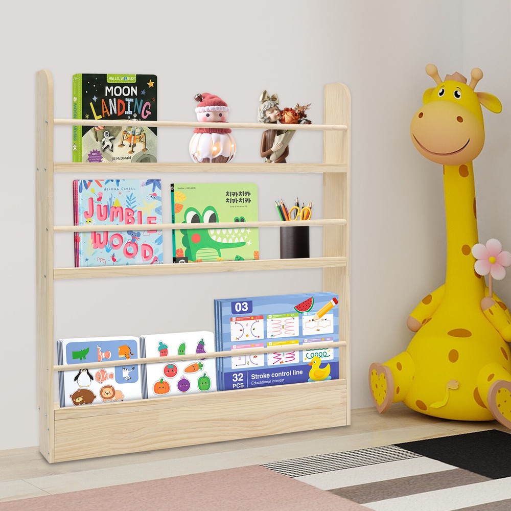 3-Tier Floor Bookcase Display Rack Standing Home Bookshelf Stand US