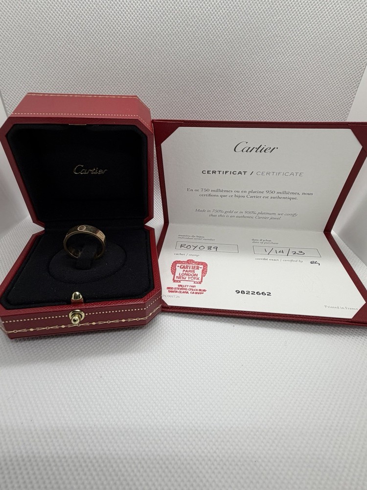 CARTIER 18K Gold Love Ring Size Euro 56 (Size: 7 1/2) with Certificate