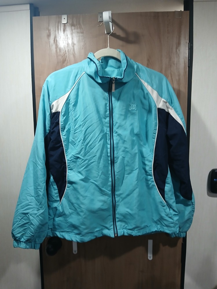 VTG Wilson Blue Windbreaker Track Jacket Men's XL Full Zip 90s Made In USA