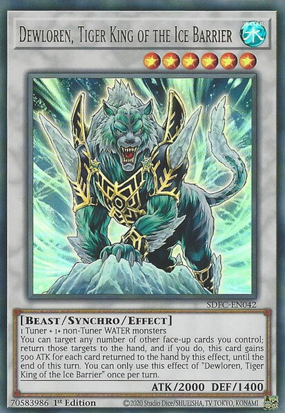 Dewloren, Tiger King of the Ice Barrier - SDFC-EN042 - Ultra Rare - 1st Edition