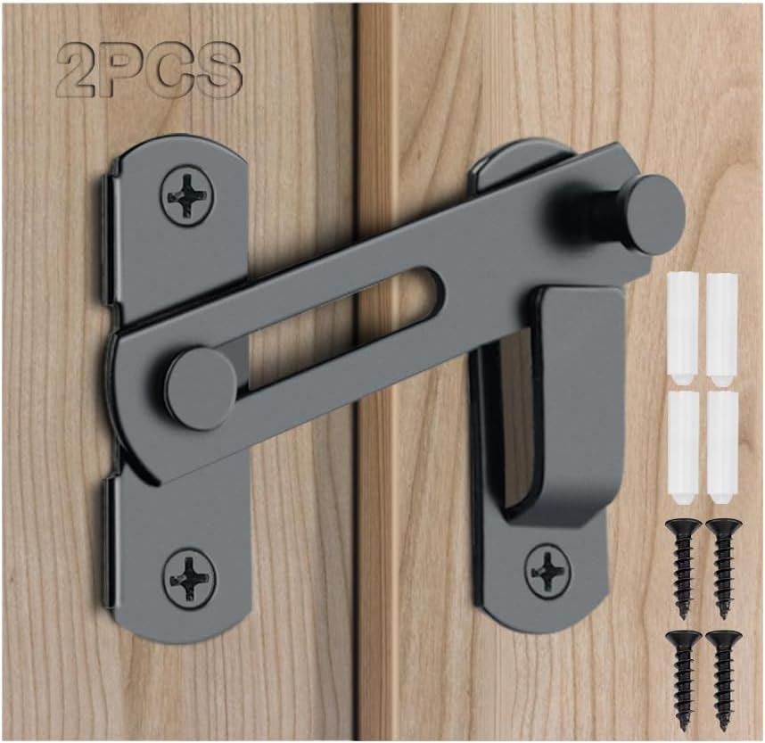 2PCS 180° Flip Sliding Barn Door Latches - Heavy Duty Gate Latch for Barns & Doors
