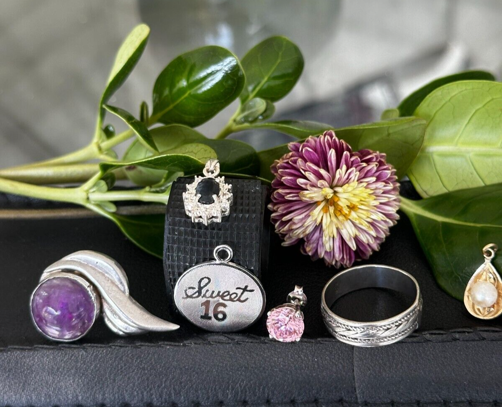 Sterling silver and stone 6-piece jewelry lot pre-owned