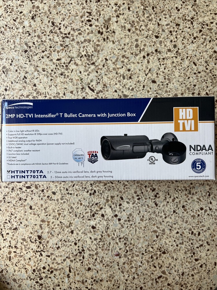 Speco Technologies HTINT702T 2MP HD-TVI Intensifier T Bullet Security Camera