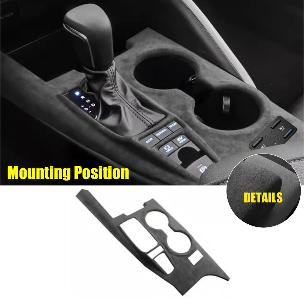 Central Console Gear Shift Frame Panel For Toyota Camry 2018-2023 DX Black Suede