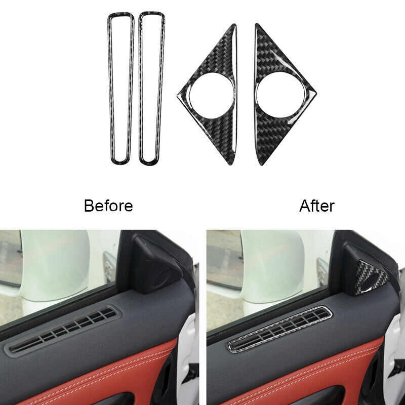 Carbon Fiber Loudspeaker + Air Vent Outlet Cover Trim For Nissan GT-R R35 08-20