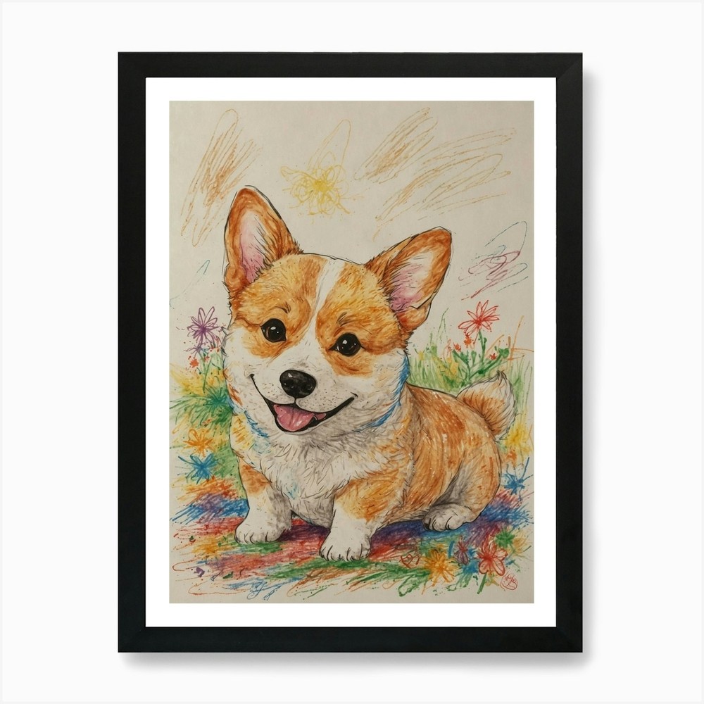 Corgi 3 Art Print Framed Wall Art Poster Canvas Print Picture