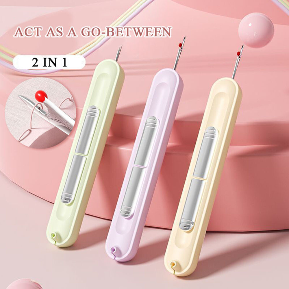 2 in 1 Needle Threader Seam Ripper,Needle Threading andSeam Kit Seam Ripper Tool