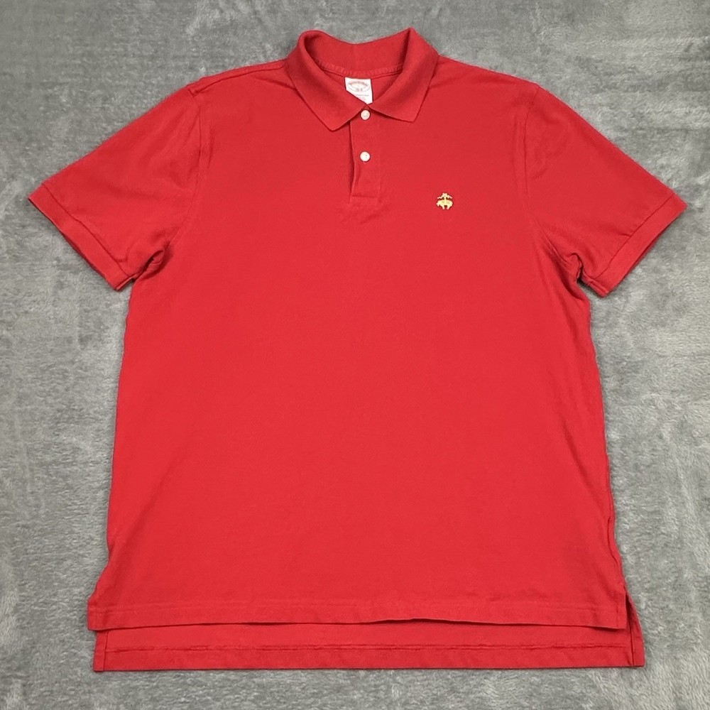 Brooks Brothers 1818 Polo Shirt Mens Large Red Performance Original Fit Cotton