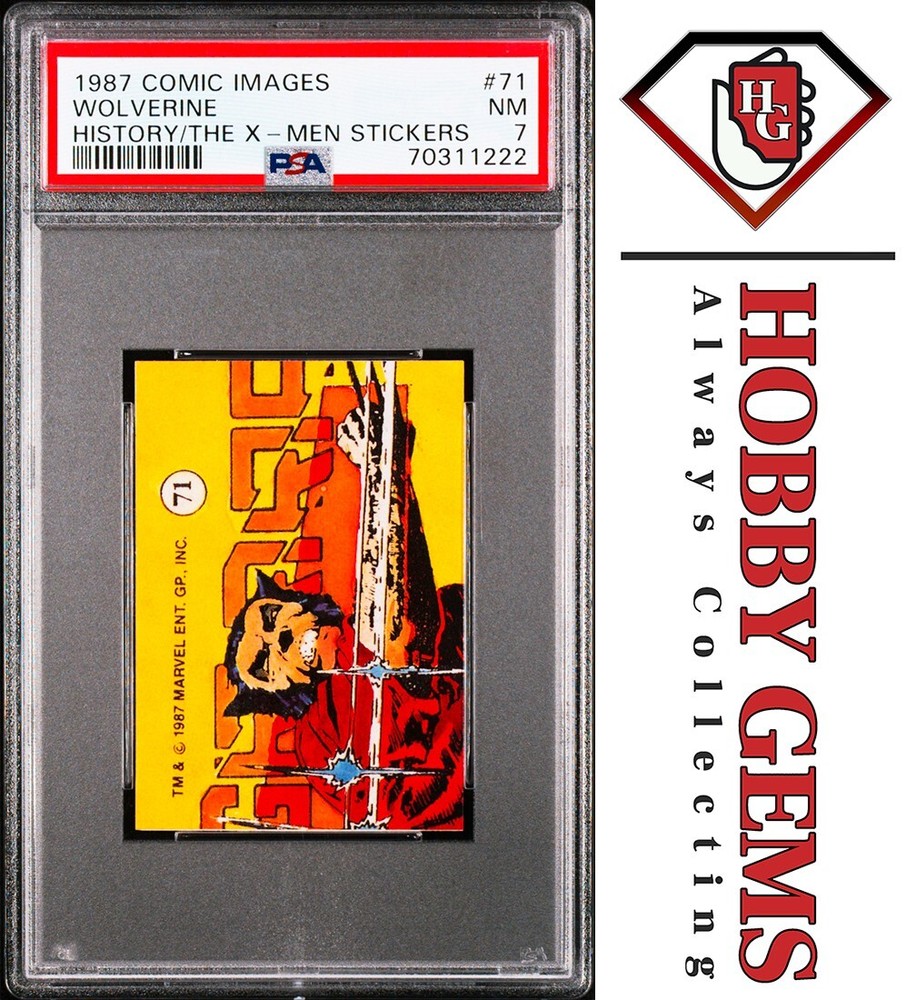 WOLVERINE PSA 7 1987 Marvel Comic Images History of the X-Men Stickers #71