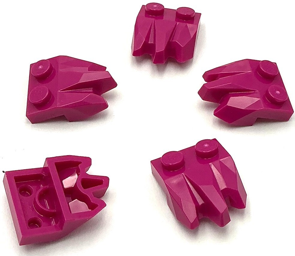 Lego 5 New Magenta Plates Modified 1 x 2 3 Claws Rock Fingers Parts
