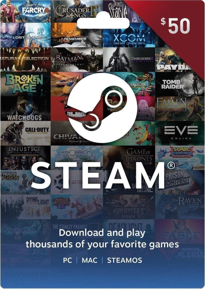 Steam Gift Card W/receipt $50 Steam Wallet Free Expedited Shipping Gaming.GIFTEY-image