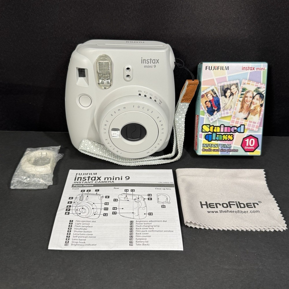 Fujifilm Instax Mini 9 Smokey White Instant Camera Tested with Film and Accessories