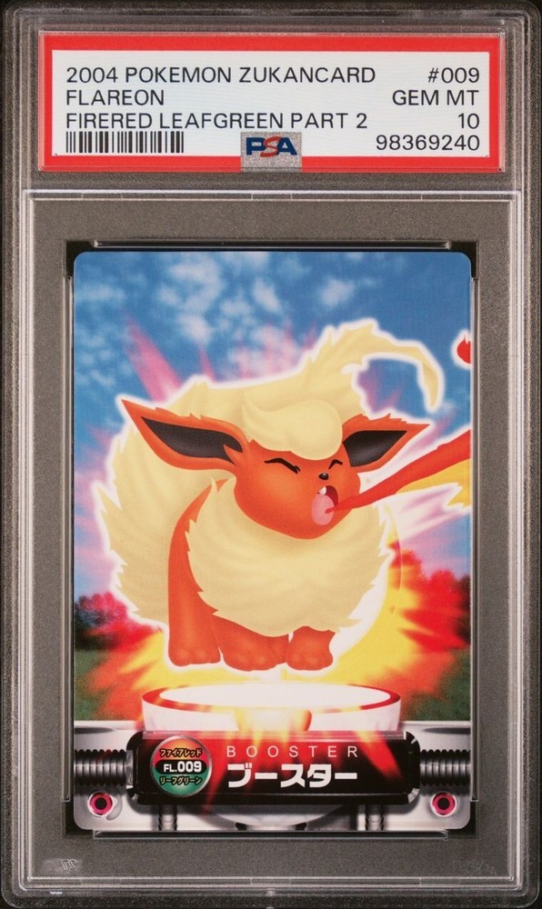 PSA 10 GEM MINT Flareon #009 Carddass Zukan F-Red L-Green Bandai Pokémon POP 4  
