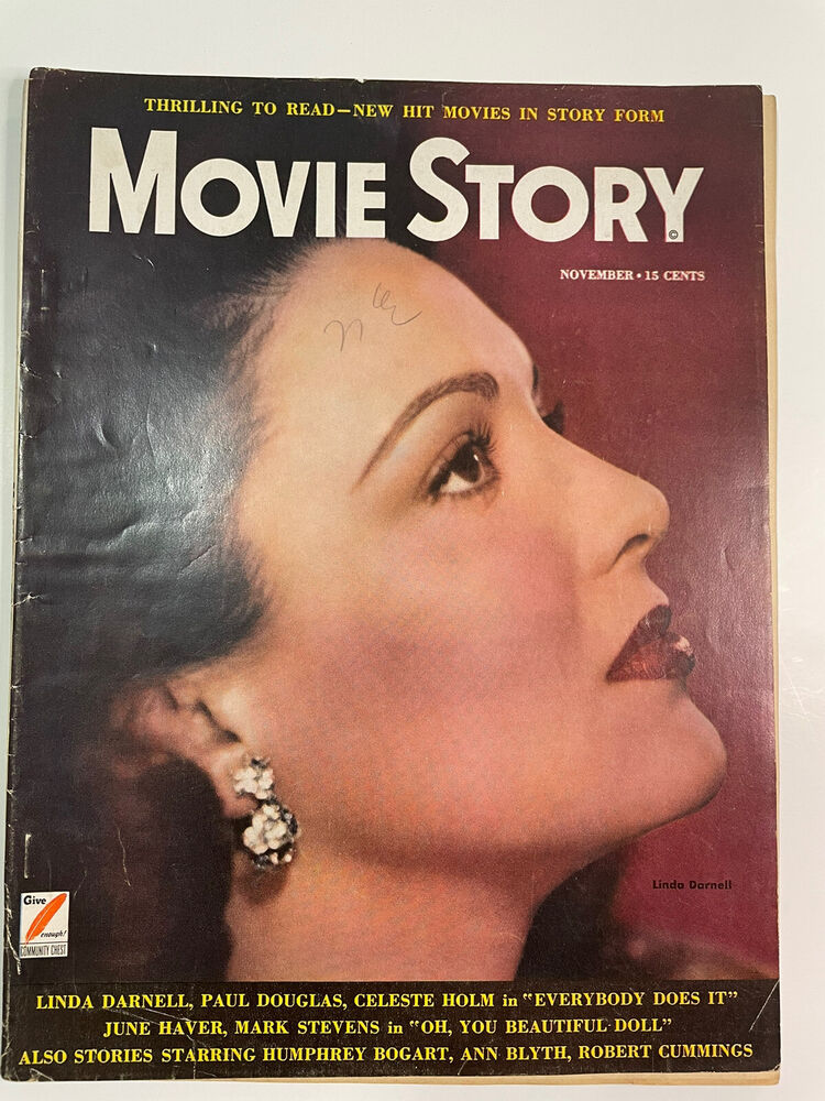 Movie Story November 1949 Linda Darnell Walt Disney Mr Toad Bogart Ann Blyth
