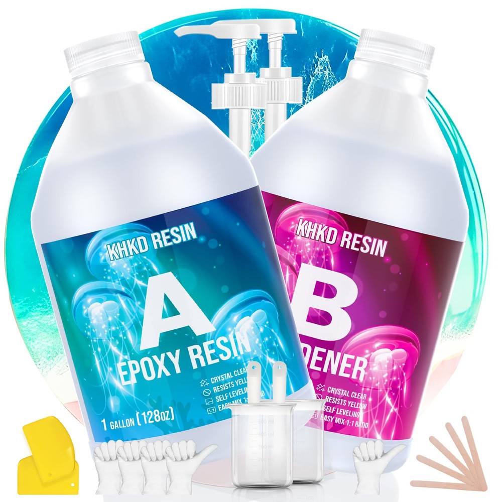 2 Gallon Crystal Clear Epoxy Resin Kit - Self-Leveling Food Safe