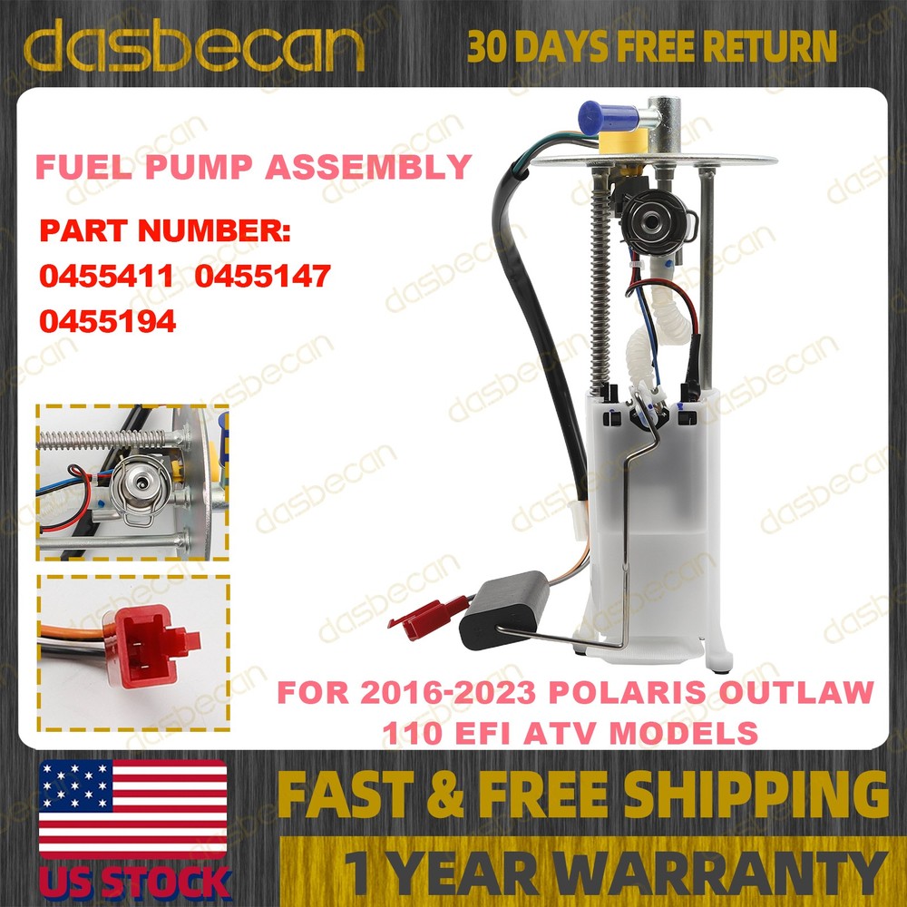2-Pins Fuel Pump Assembly For Polaris Outlaw 110 2016-2023 0455411 0455147