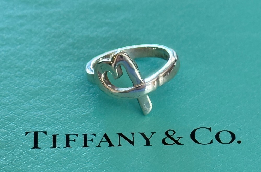 Tiffany & Co. Paloma Picasso  Loving Heart Ring  Sterling Silver Size 6 US