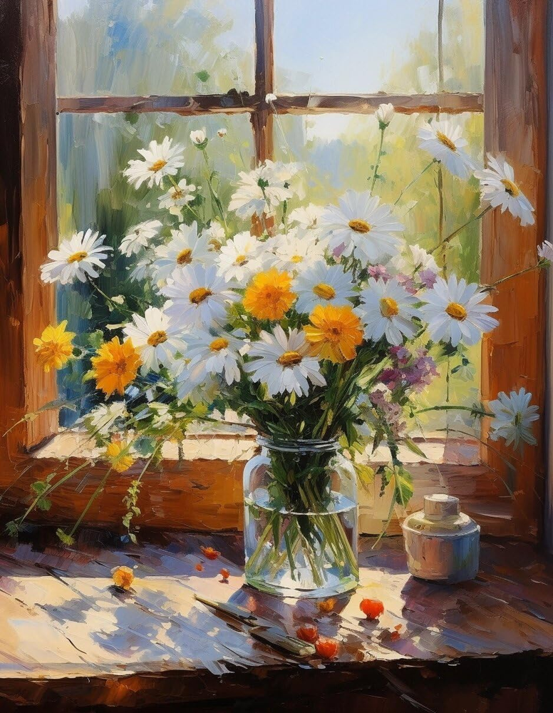 Diamond Painting Kits for Adults Daisy 5D DIY Diamond Art Kits Full Drill Diamon