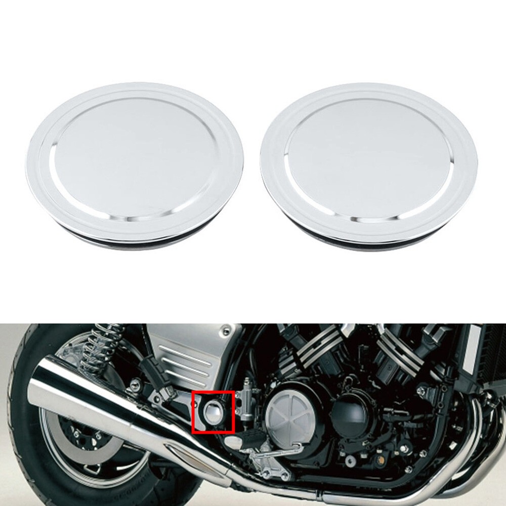 2pcs Frame Hole Plug Decorative Cap Cover Chrome For Yamaha VMAX 1200 1985-2007