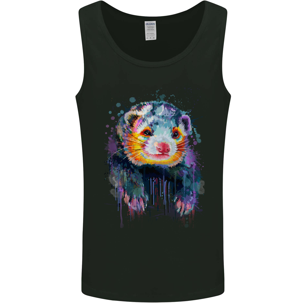 A Ferret Watercolour Mens Vest Tank Top