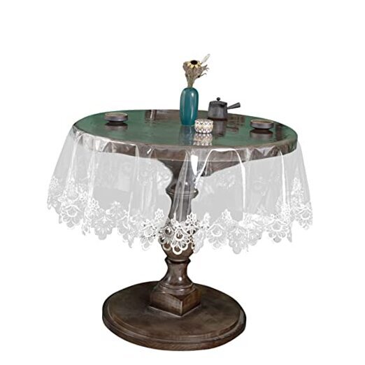 Clear Plastic Round Tablecloth Waterproof Vinyl PVC Round 43