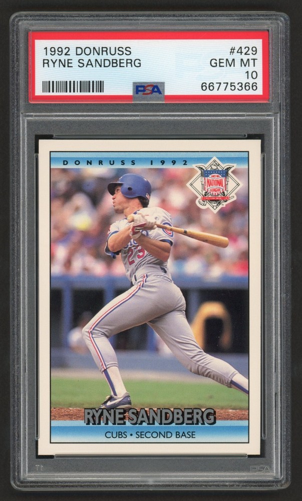 1992 Donruss Ryne Sandberg #429 Chicago Cubs HOF PSA 10 Gem Mint Card