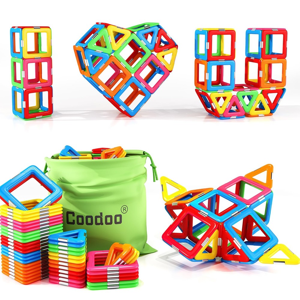 Upgraded Magnetic Blocks Tough Tiles STEM Toys for 3+ Year Old Boys and Girls...