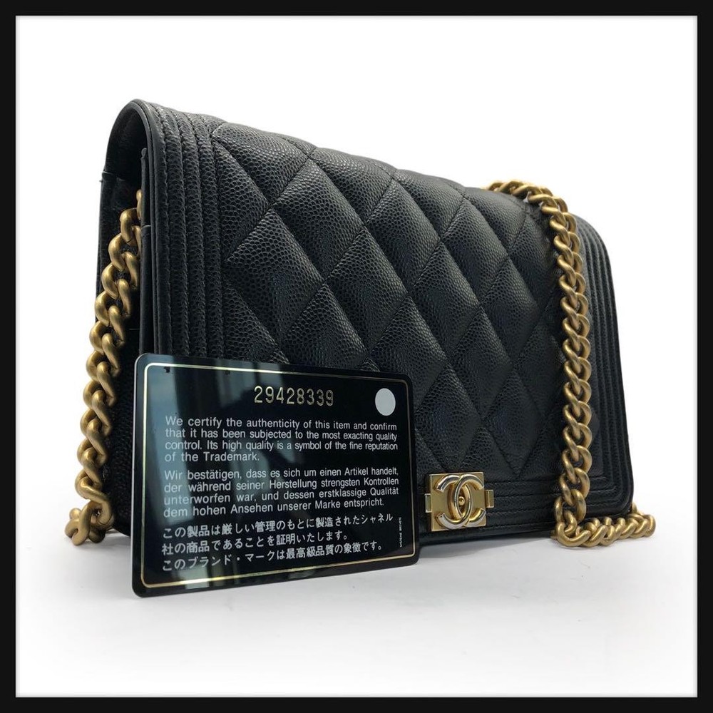 Chanel Caviar Matelasse Chain Wallet Shoulder Bag 1288