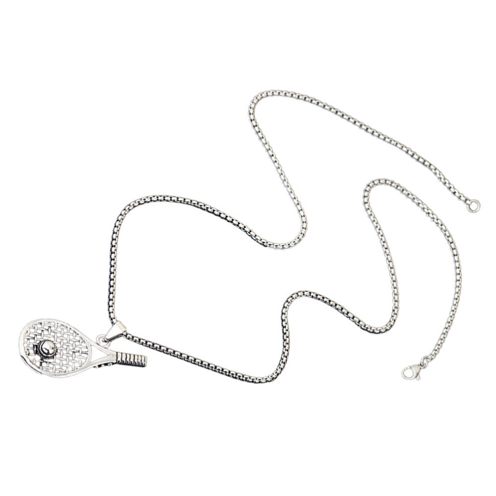 Tennis Racket Pendant Necklace for Women Sports Jewelry Gift for Her