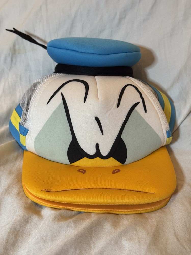 Disney Parks Donald Duck Mesh Foam Baseball Cap Adjustable for Adults