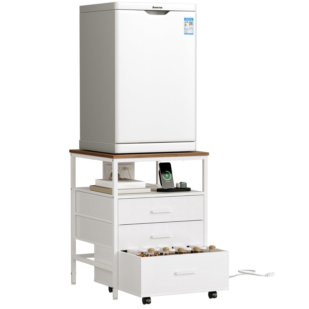 Herture Mini Fridge Stand with Storage, Ergonomic 4-Tier Organizer Mini Fridg...