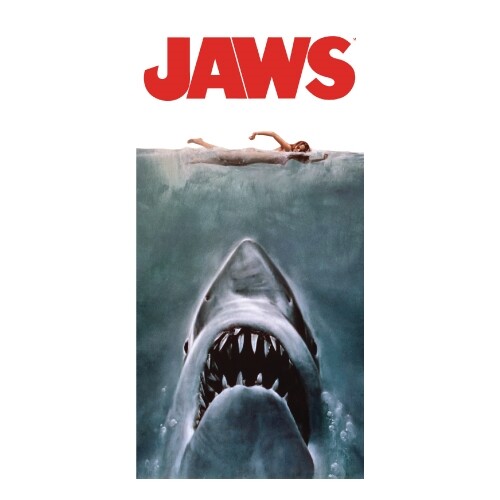 Jaws Movie Beach Towel with Classic Shark Art  