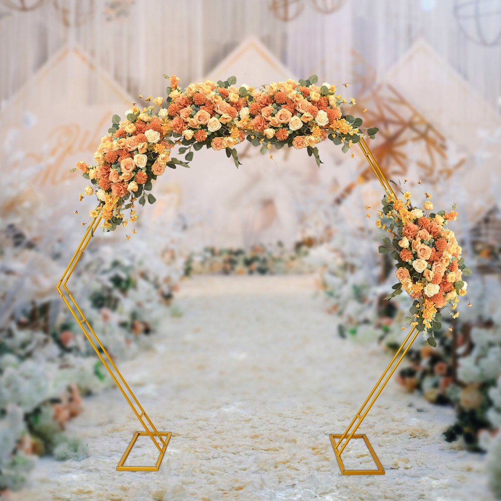 Hexagon Metal Garden Arbor Wedding Arch Backdrop Stand for Ceremonies