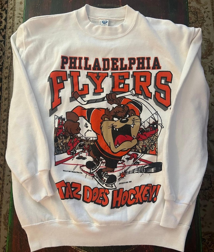 Philadelphia Flyers NHL Hockey Champions Taz Looney Tunes Sweatshirt RM2779