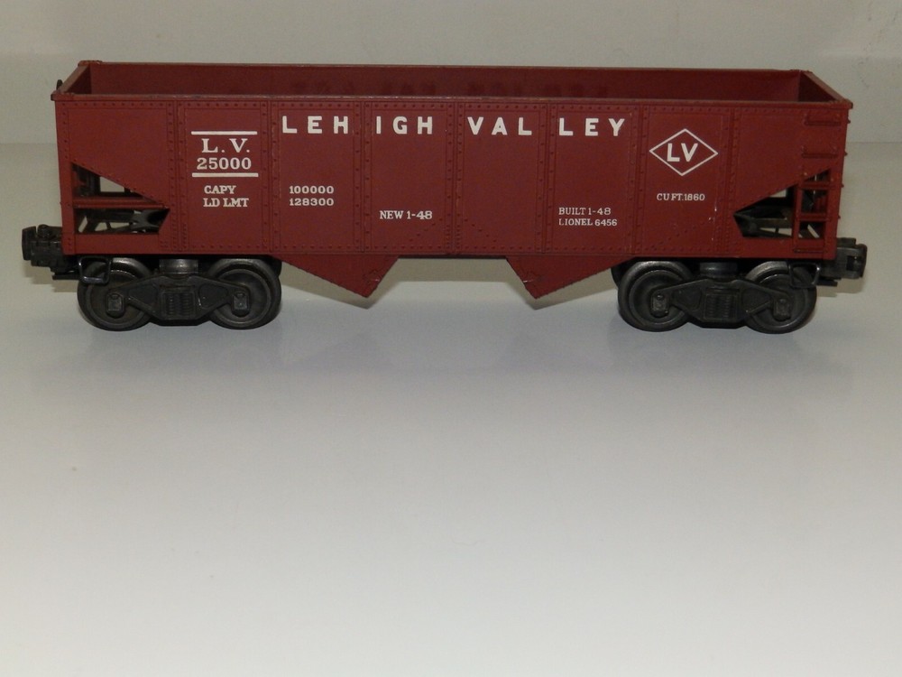 LIONEL #6456 O27 Gauge LV Hopper Maroon - Lehigh Valley