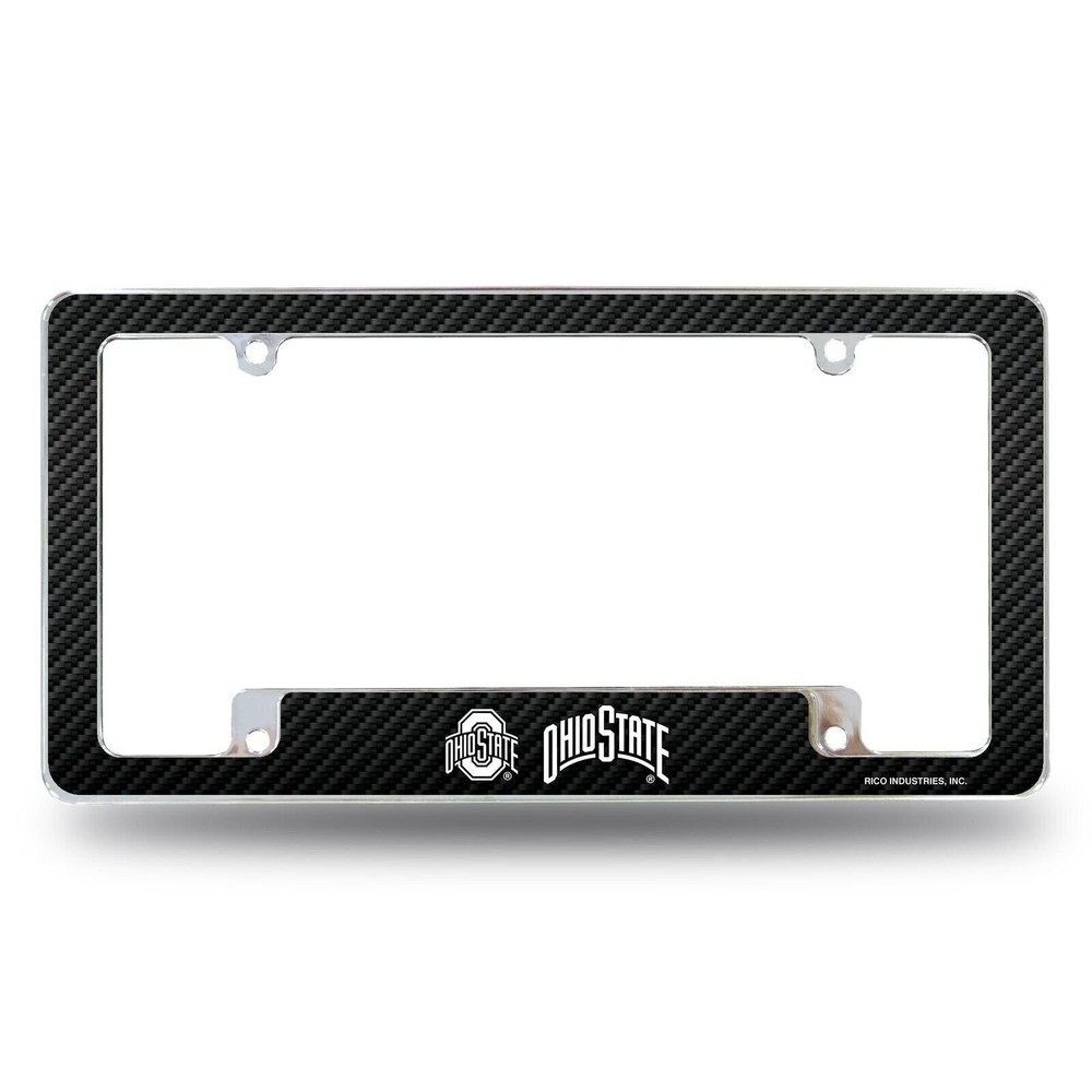 Ohio State University Buckeyes Metal License Plate Frame Chrome Tag Cover,...