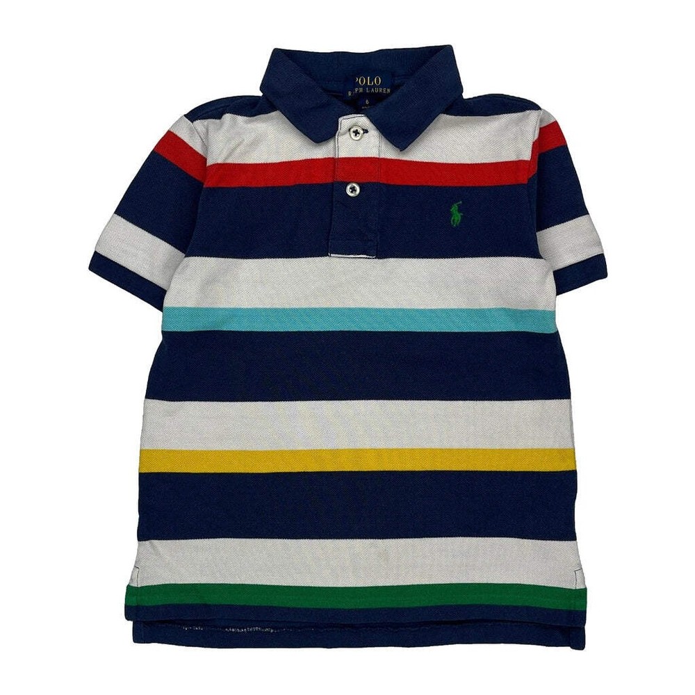 Age 6 Polo By Ralph Lauren Striped Polo Shirt - XS Multicoloured Cotton