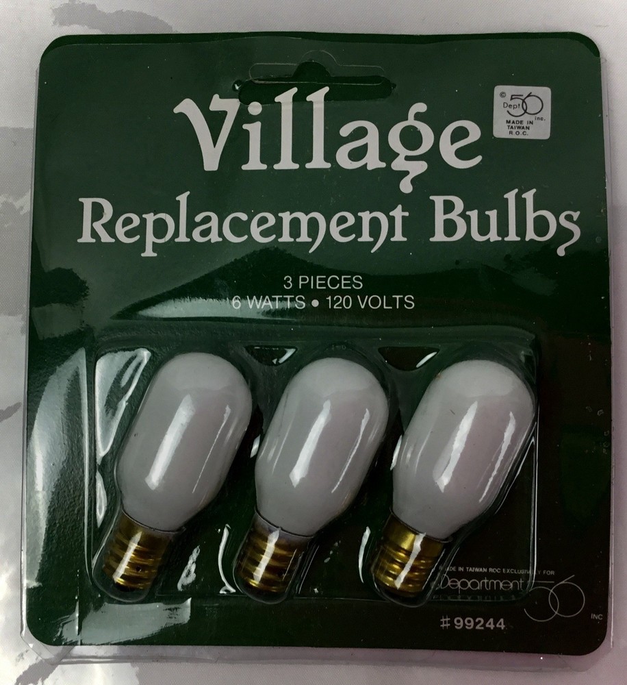 Dept 56 Replacement 120V 6W Light Bulb for Villages 3 White Bulbs #9924
