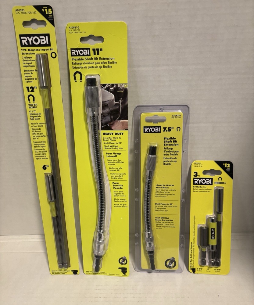 🆕 RYOBI 7-Piece Magnetic Extension Set with Flexible & Solid Extensions for Versatile Use