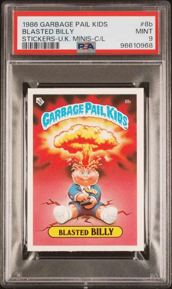 1986 Garbage Pail Kids OS1 Series 1 UK Minis BLASTED BILLY 8b PSA 9 Gem Mint