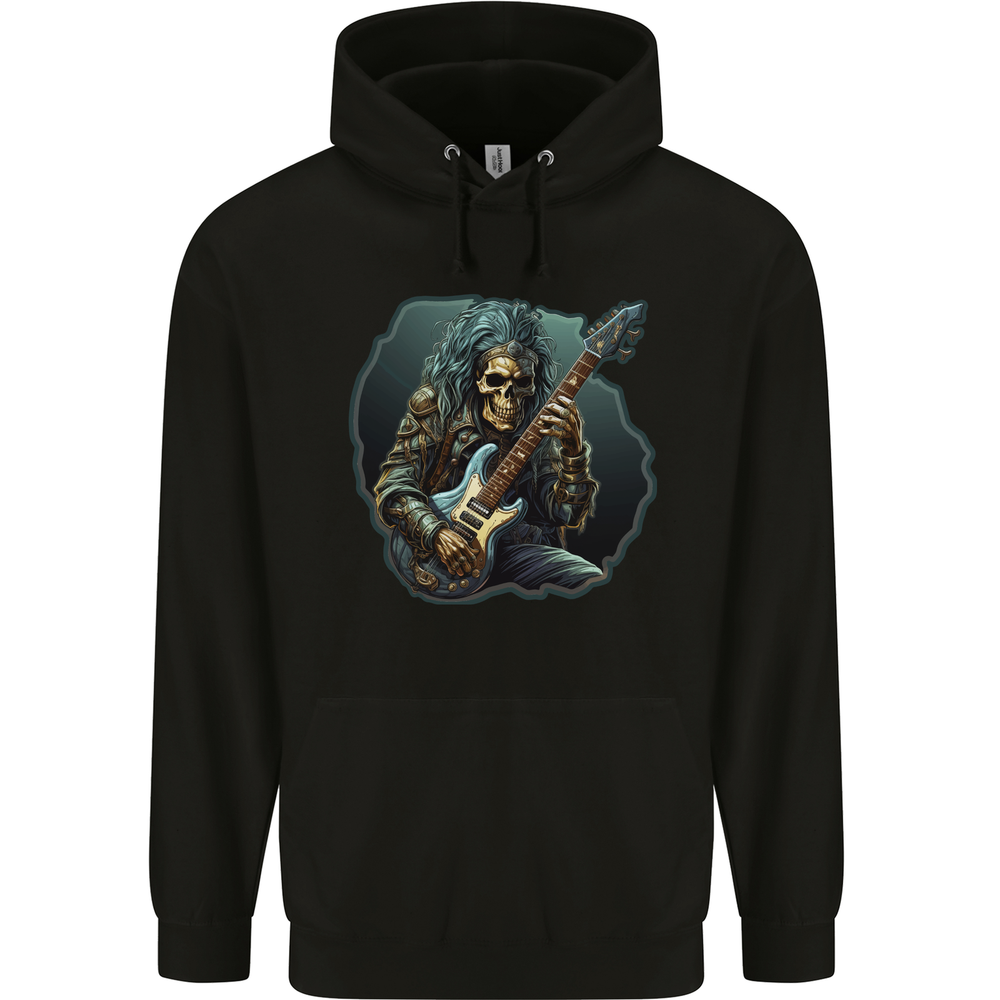 Heavy Metal Rock Skull Guitar Music Mens 80% Cotton Hoodie