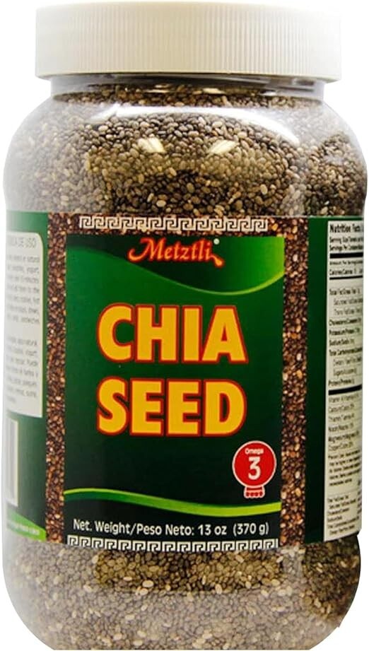 Metztli Chia Seeds, Superfood, Source of Fiber, Gluten-Free, Sugar-Free,