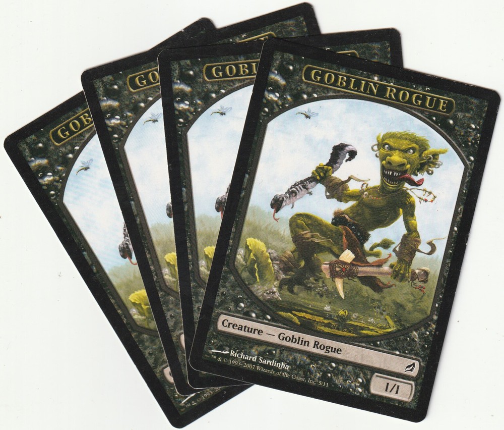 MTG Goblin Rogue Tokens Set of 4 Black Creature Playset LRW 2007  