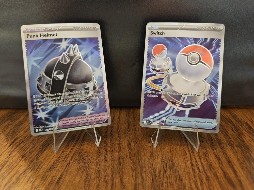 Pokémon TCG Punk Helmet 121/094, Switch 123/094 Foil Trainer Item Lot PFL
