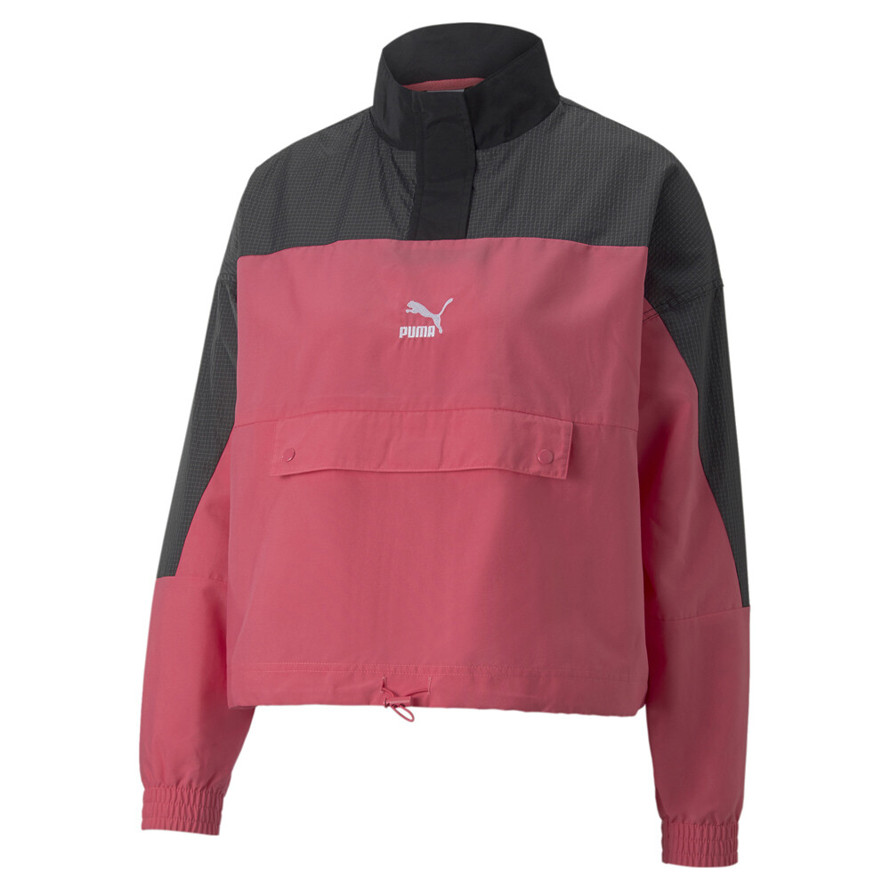 Puma Swxp расслабленный половина молнии сплетенный куртка женщин розовый повседневный Athletic верхняя одежда 53