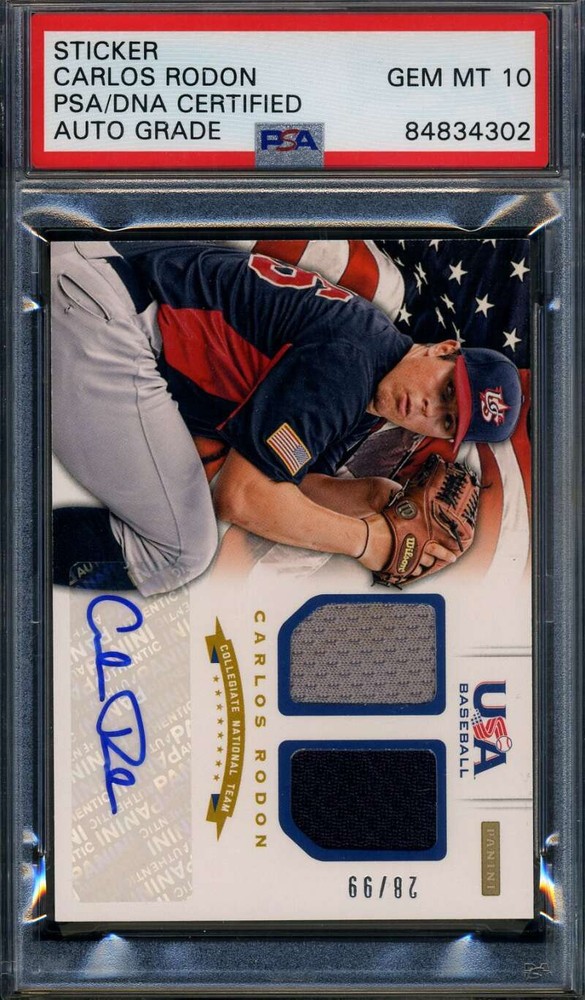 Carlos Rodon 2012 Panini USA /99 Rookie Auto PSA 10 Gem Mint DNA Signed