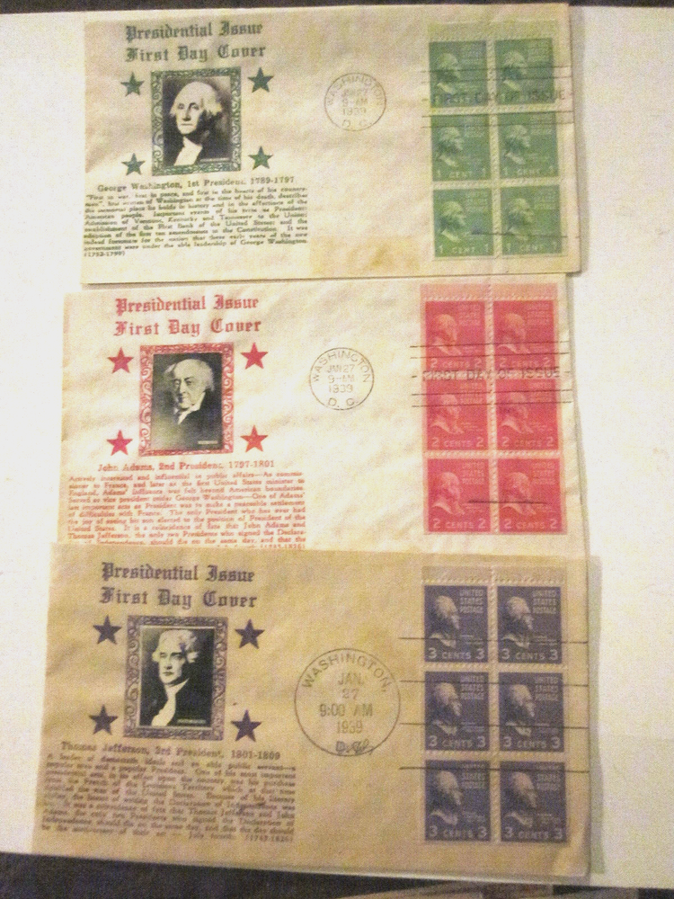 #804B 806B 807A Presidential PANES 1939 set of 3 CROSBY PHOTO cachet FDC