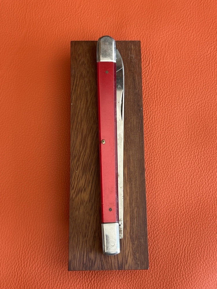🔥🔥Red Celluloid Produce / Melon Tester Single Blade Pocket Knife 5 1/8”