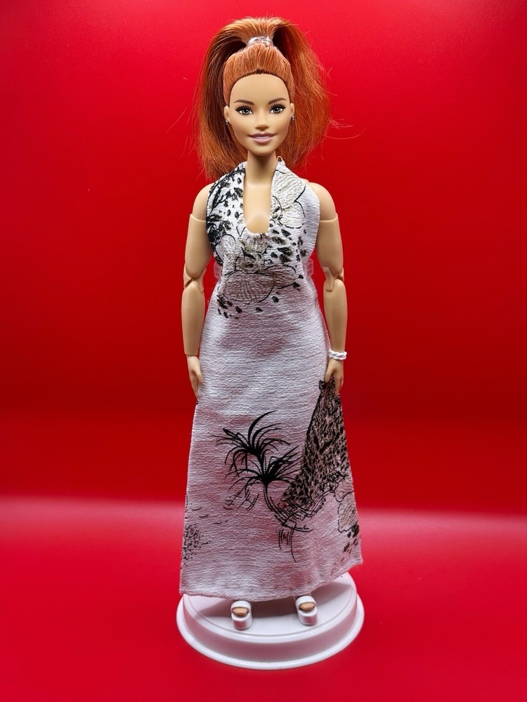 Hand Sewn Barbie Doll Maxi Dress ( Curvy Doll )